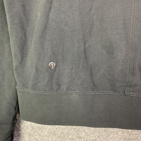 Lululemon Go Forward Pullover Women’s Size 6 Black‎ Funnel Cowl Neck Thumbholes - Picture 7 of 9